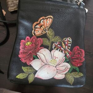 Roots leather handpainted purse